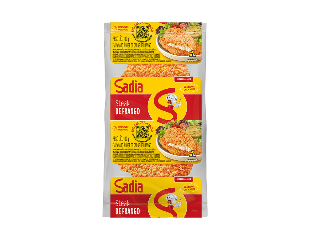 STEAK DE FRANGO EMPANADO CONGELADO SADIA 100 G (CX 45 UN)
